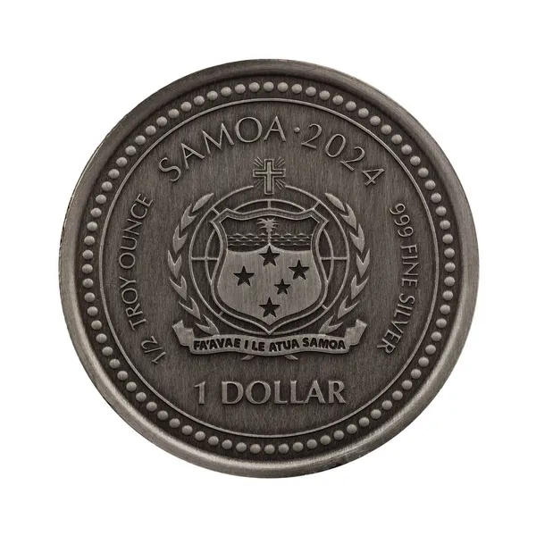 2024 Scottsdale Mint Samoa The Jesus Collection Genesis Jesus As Creator Half Troy Ounce 999 Fine Silver Antique Legal Tender Coin 04
