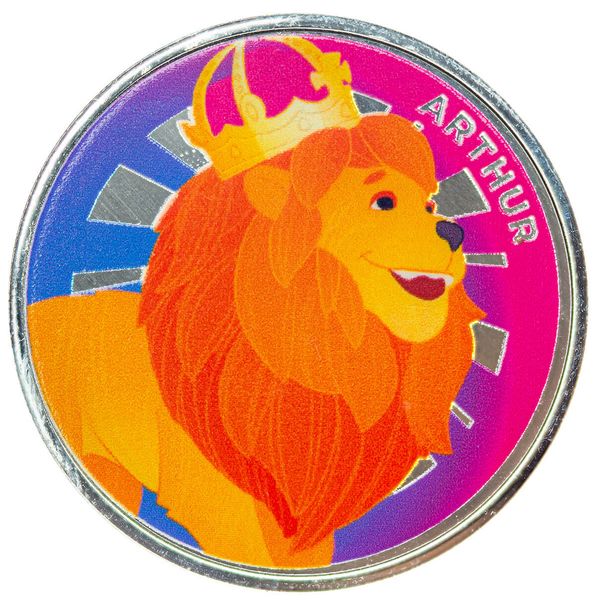 2024 Scottsdale Mint Arthur The Lion Childrens 1 Troy Ounce 999 Fine Silver Color Proof Like Round 04