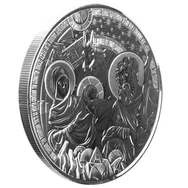 2024 Scottsdale Mint Bethlehem Nativity And Star 5 Troy Ounce 999 Fine Silver Proof Like Round 03