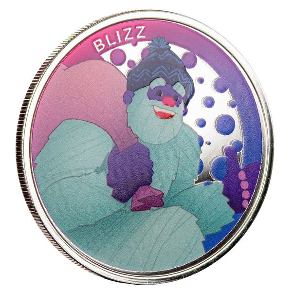 2024 Scottsdale Mint Blizz The Yeti Childrens 1 Troy Ounce 999 Fine Silver Color Proof Like Round 01