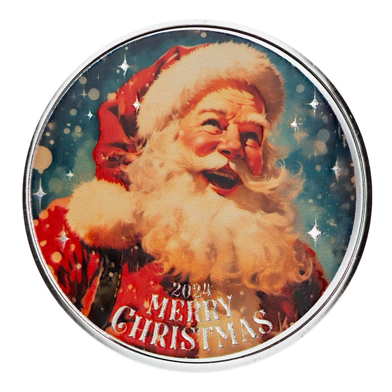 2024 Scottsdale Mint Christmas 1 Troy Ounce 999 Fine Silver Color Bars And Rounds 014