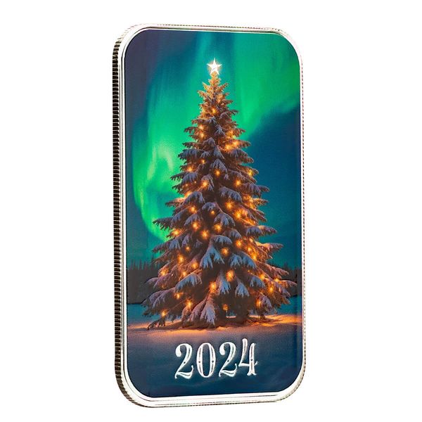 2024 Scottsdale Mint Christmas 1 Troy Ounce 999 Fine Silver Color Bars And Rounds 033