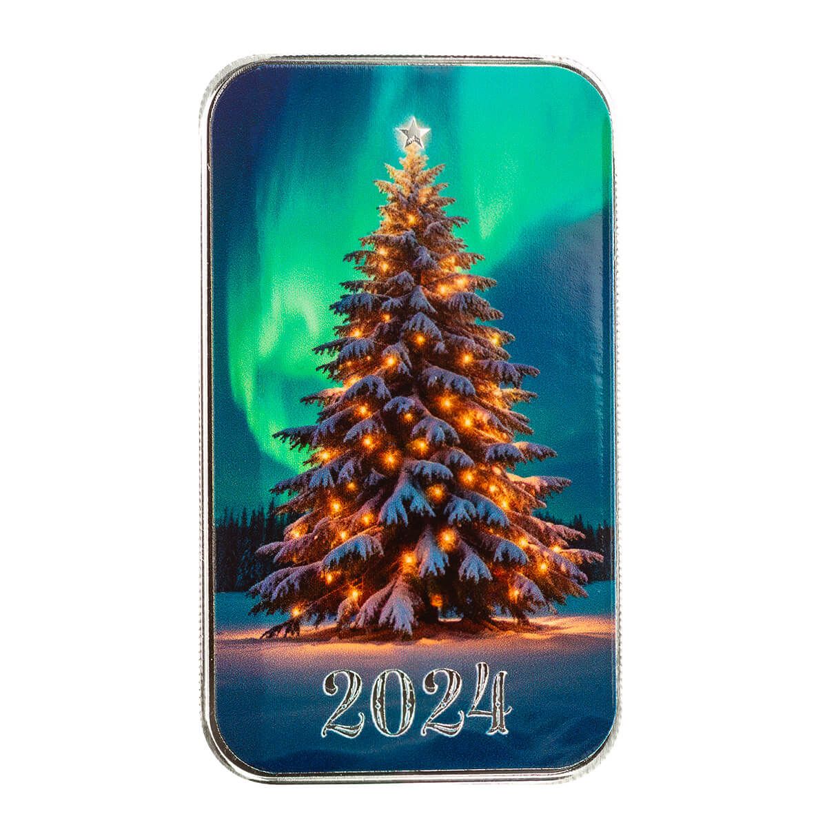 2024 Scottsdale Mint Christmas 1 Troy Ounce 999 Fine Silver Color Bars And Rounds 034
