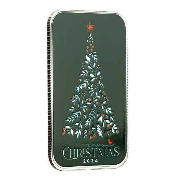 2024 Scottsdale Mint Christmas 1 Troy Ounce 999 Fine Silver Color Bars And Rounds 037
