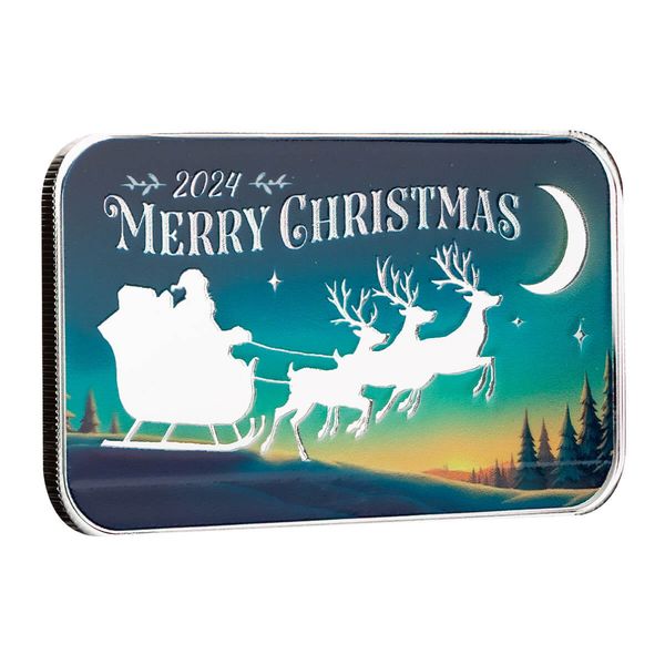 2024 Scottsdale Mint Christmas 1 Troy Ounce 999 Fine Silver Color Bars And Rounds 047