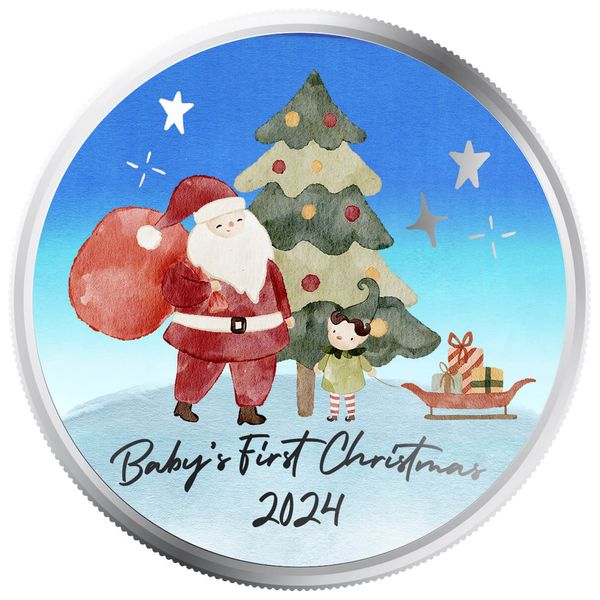 2024 Scottsdale Mint Christmas Color Rounds Christmas Babys First