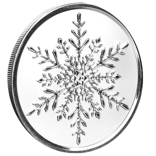 2024 Scottsdale Mint Christmas Snowflake Winter 1 Troy Ounce 999 Fine Silver Proof Like Round 01