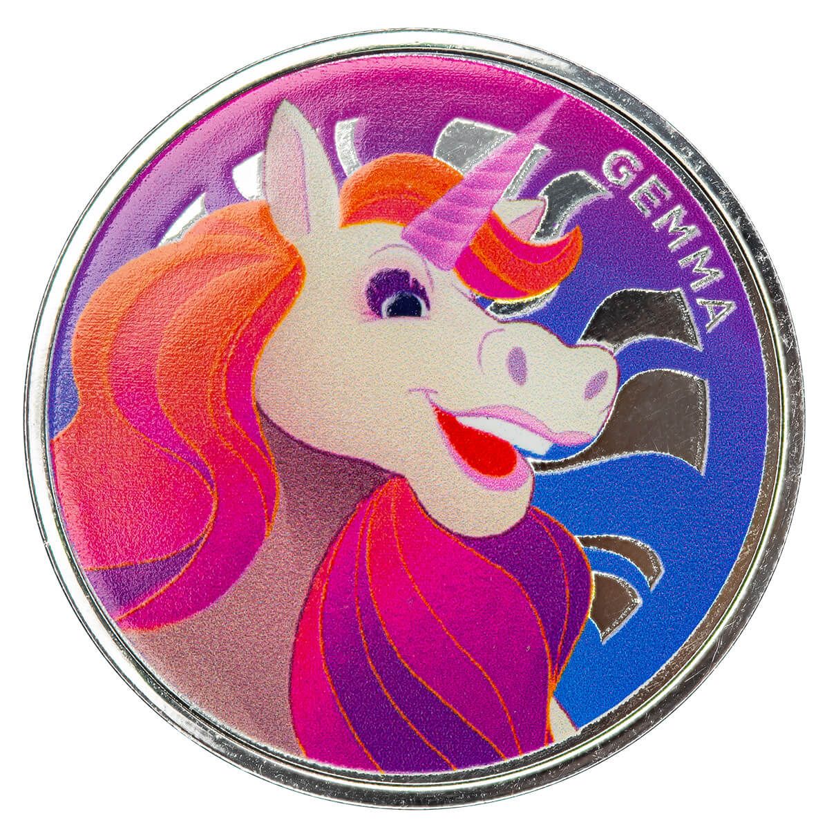 2024 Scottsdale Mint Gemma The Unicorn Childrens 1 Troy Ounce 999 Fine Silver Color Proof Like Round 02
