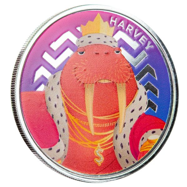 2024 Scottsdale Mint Harvey The Walrus Childrens 1 Troy Ounce 999 Fine Silver Color Proof Like Round 01