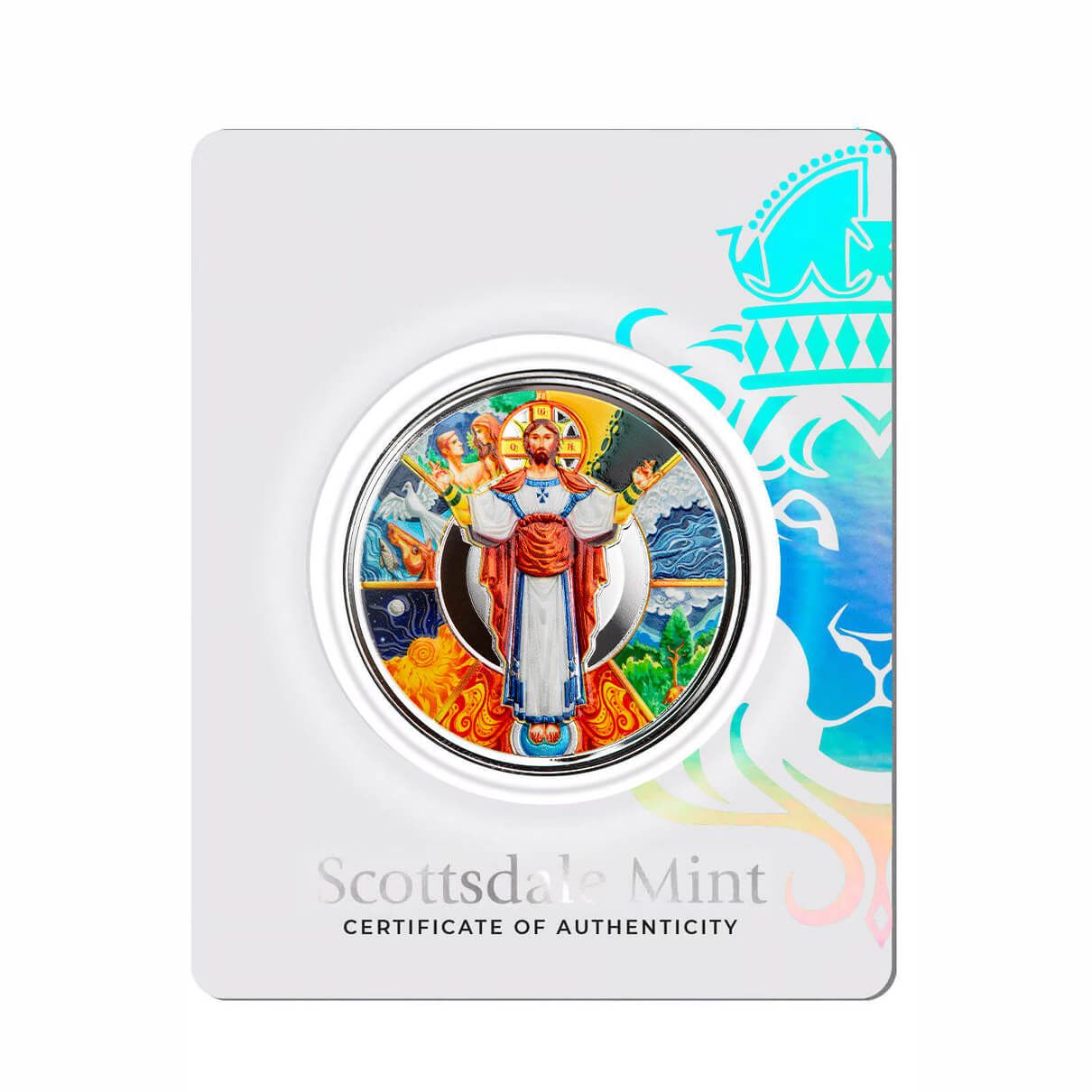 2024 Scottsdale Mint Jesus Collection The Creator 1 Troy Ounce 999 Fine Silver Color Coin 16