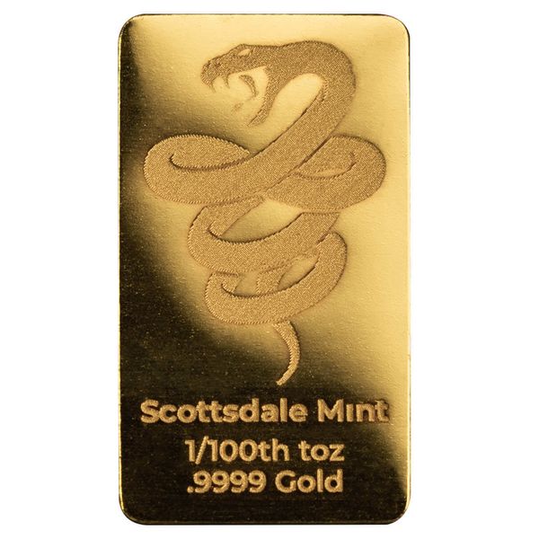 2025 Scottsdale Mint Lunar Year Of The Snake One Hundredth Troy Ounce 9999 Fine Gold Bar 04