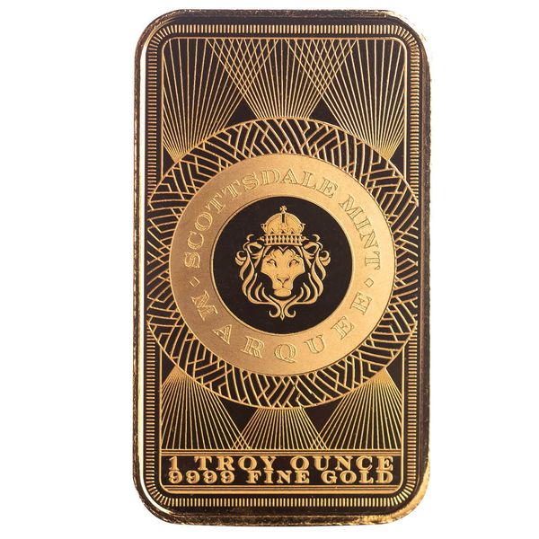 Scottsdale Mint Marquee Peacock 1 Troy Ounce 9999 Fine Gold Bar 03