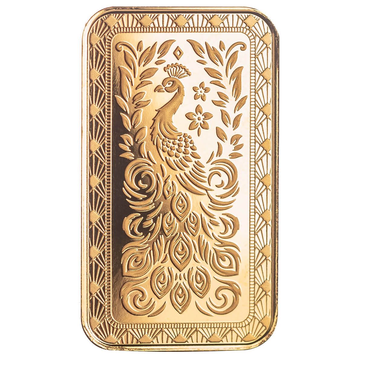 Scottsdale Mint Marquee Peacock 1 Troy Ounce 9999 Fine Gold Bar 09