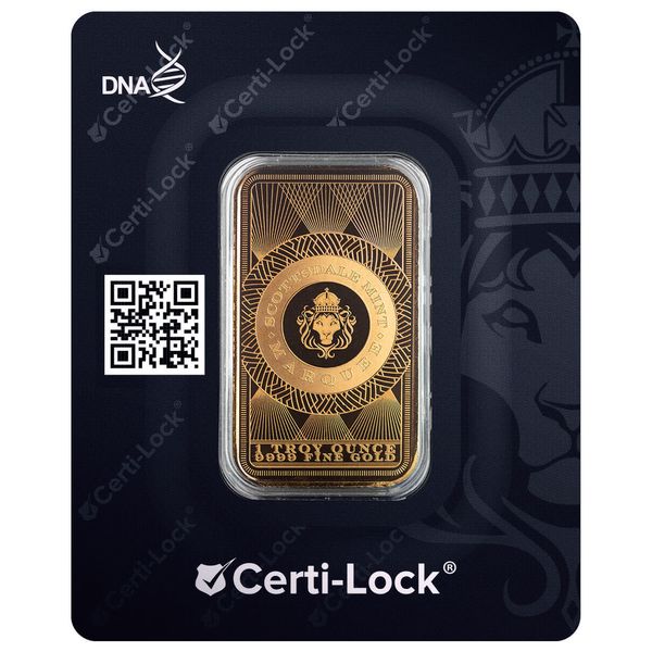 Scottsdale Mint Marquee Peacock 1 Troy Ounce 9999 Fine Gold Bar 13
