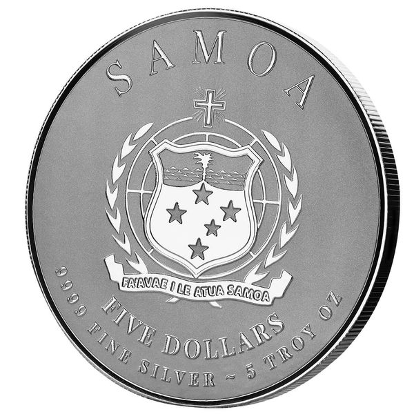 2025 Samoa Commander Series Caesar 5 Troy Oz 9999 Silver Legal Tender Coin