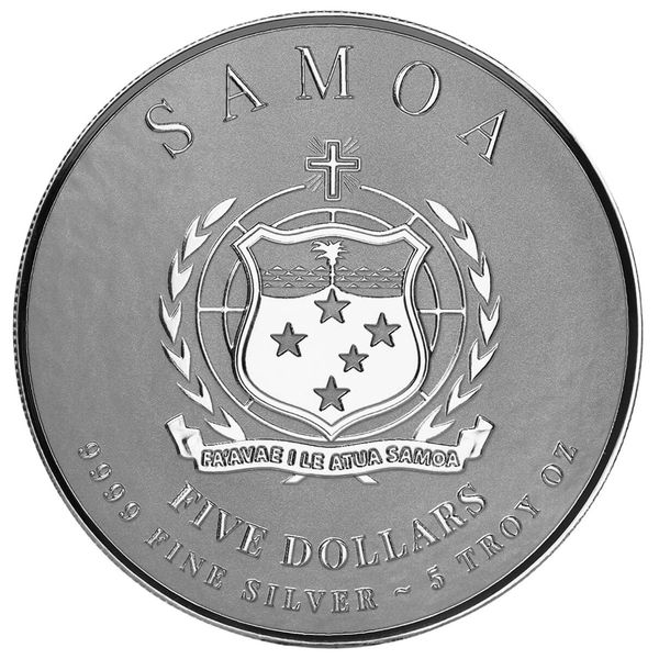 2025 Samoa Commander Series Caesar 5 Troy Oz 9999 Silver Legal Tender Coin