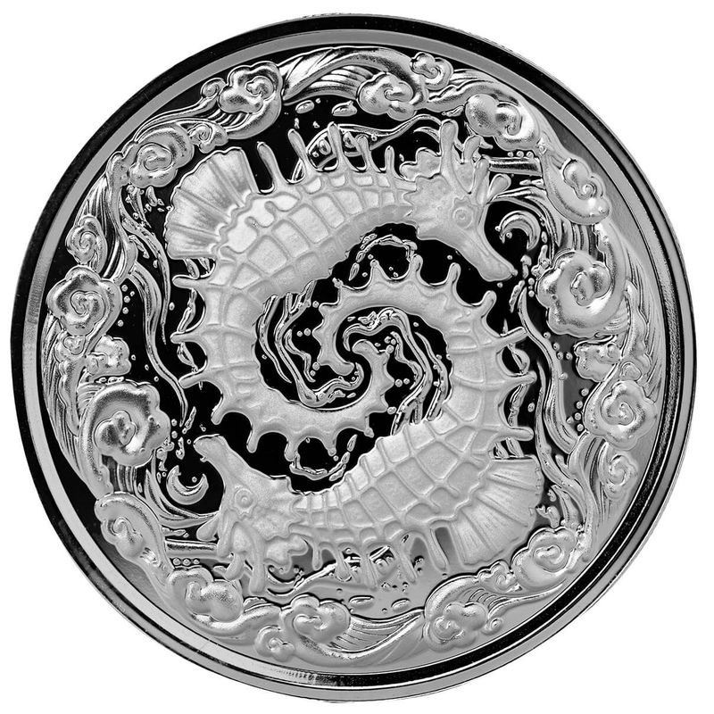 Scottsdale Mint Silver Seahorse One Troy Ounce 999 Fine Silver Serialized Round 2