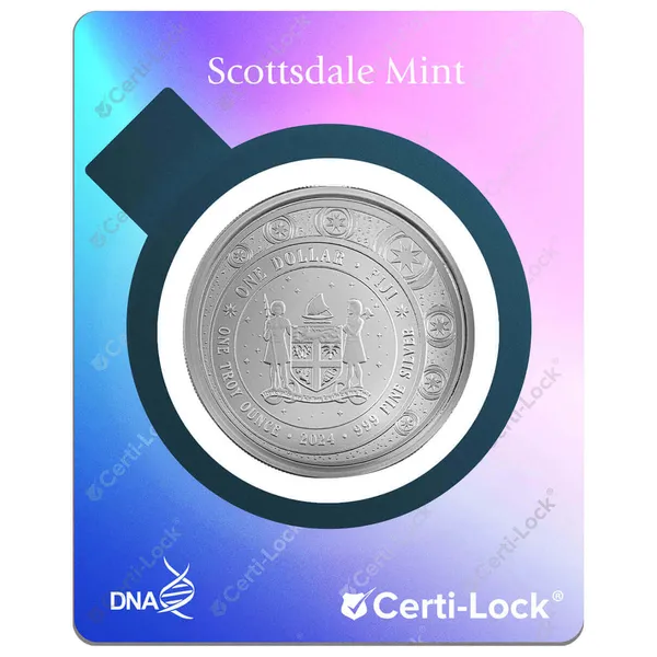 2024 Scottsdale Mint Fiji Unicorn In The Forest 1 Troy Ounce 999 Fine Silver Color Proof Blue 05