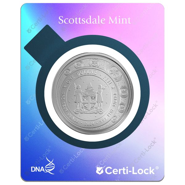 2024 Scottsdale Mint Fiji Unicorn In The Forest 1 Troy Ounce 999 Fine Silver Color Proof Rainbow 04