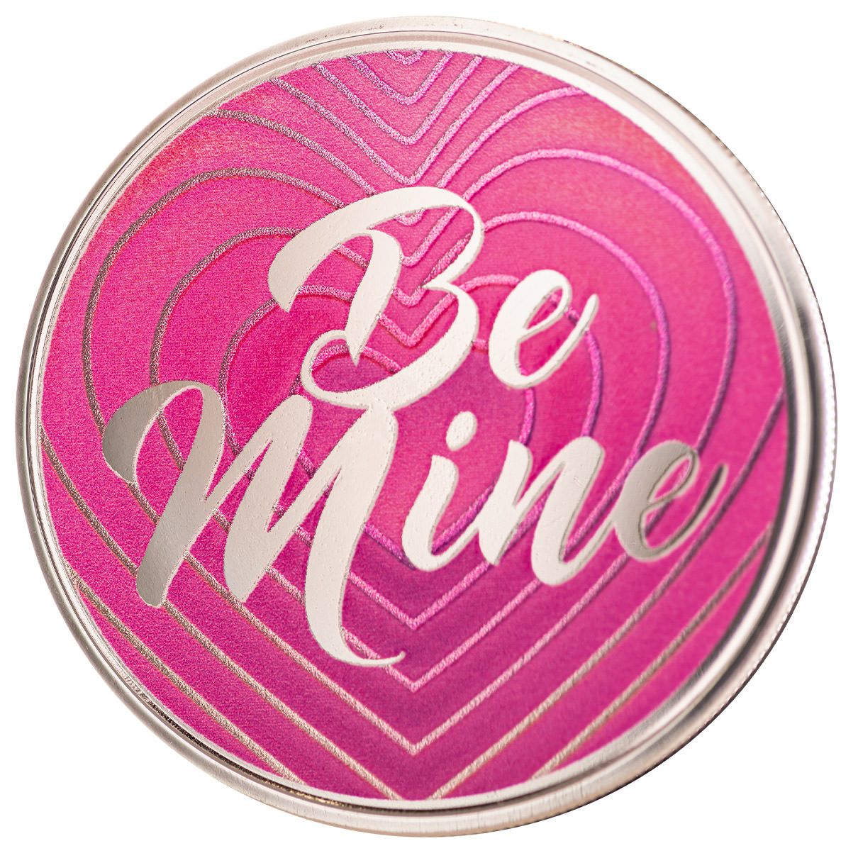 2025 Be Mine Hearts Scottsdale Mint 1 Troy Ounce 999 Fine Silver Color Bar 24