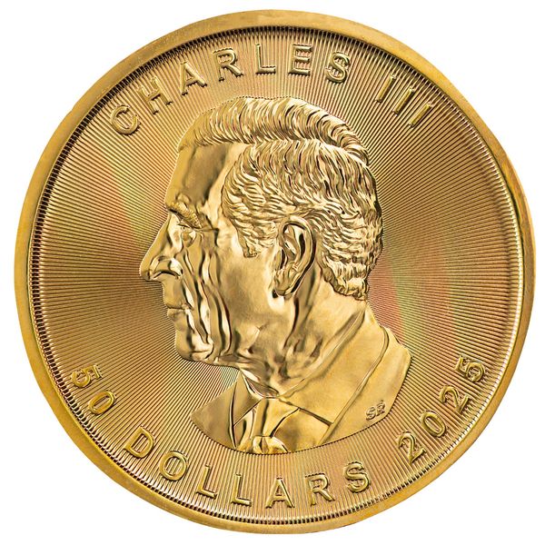 2025 Canadian Royal Mint Maple Leaf 1 Troy Ounce 9999 Fine Gold Legal Tender 1 Dollar Coin 01