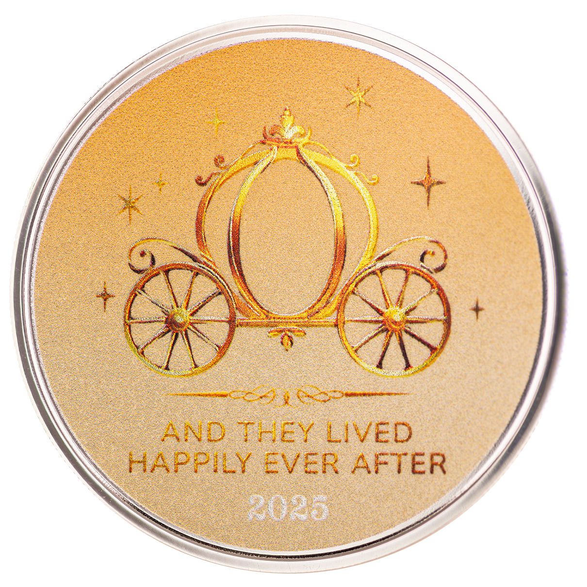 2025 Happily Ever After Scottsdale Mint 1 Troy Ounce 999 Fine Silver Color Bar 23