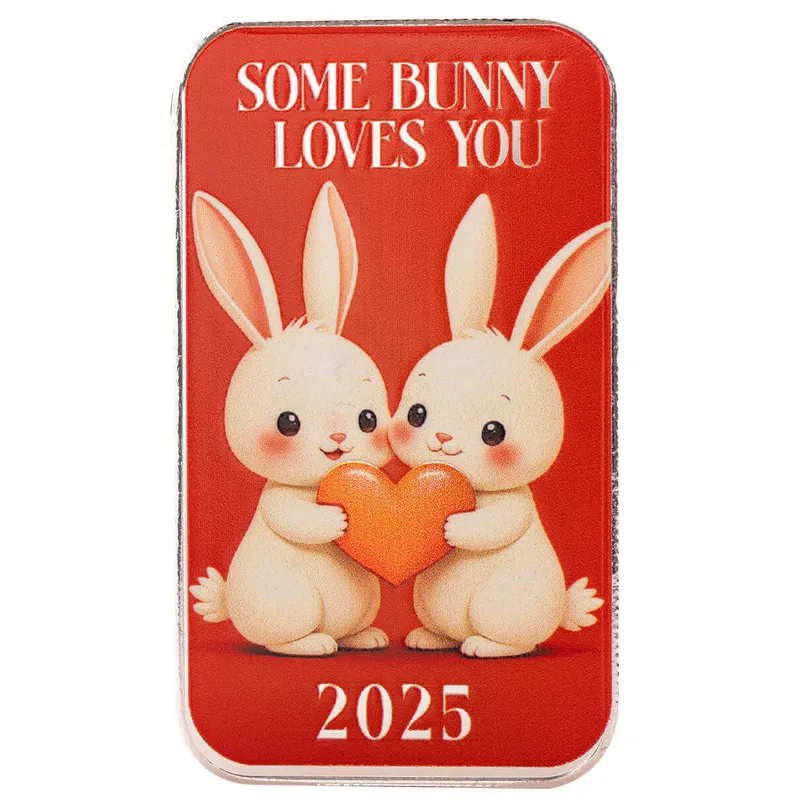 2025 Love Bunnies Scottsdale Mint 1 Troy Ounce 999 Fine Silver Color Bar 17