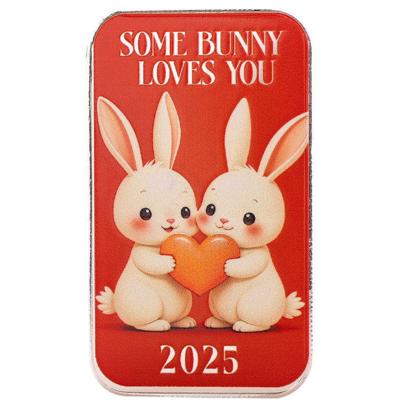 2025 Love Bunnies Scottsdale Mint 1 Troy Ounce 999 Fine Silver Color Bar 17