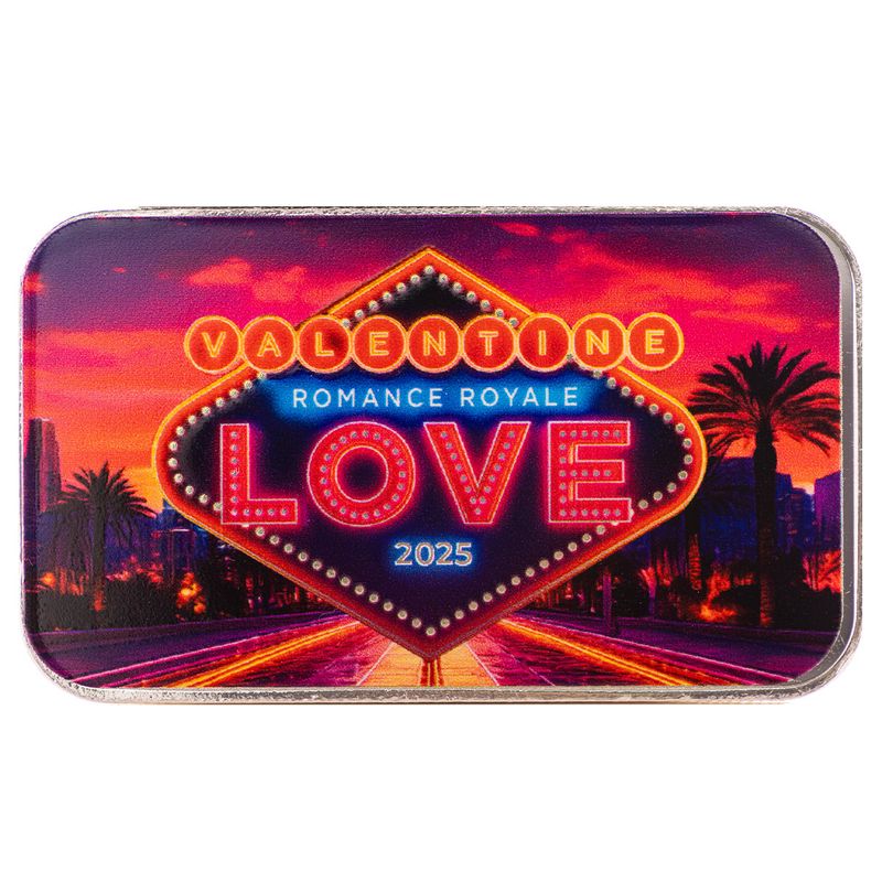2025 Romance Royale Scottsdale Mint 1 Troy Ounce 999 Fine Silver Color Bar 25