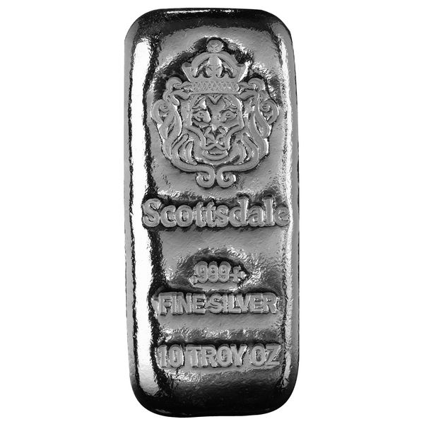2025 Scottsdale Mint 10 Troy Ounces 999 Fine Silver Bar 16