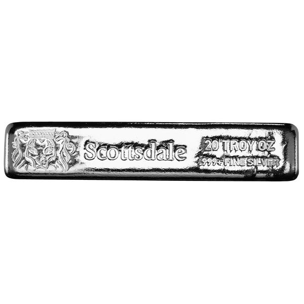 2025 Scottsdale Mint 20 Troy Ounces 999 Fine Silver Bar 1