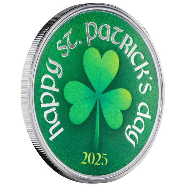 2025 Scottsdale Mint Happy St Patricks Day 2025 1 Troy Ounce 999 Fine Silver Round 02