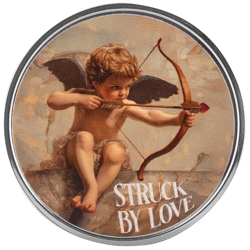 2025 Scottsdale Mint Struck By Love 1 Troy Ounce 999 Fine Silver Round 2