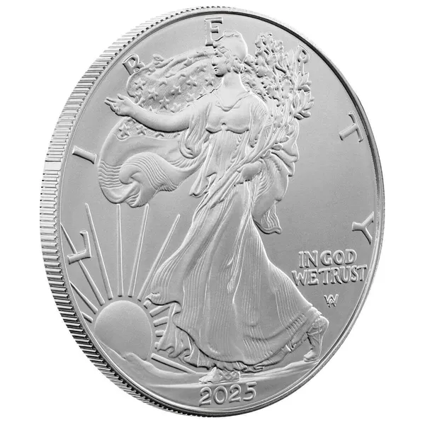 2025 United States Of America Mint Eagle And Walking Liberty 1 Troy Ounce 999 Fine Silver Legal Tender 1 Dollar Coin 09