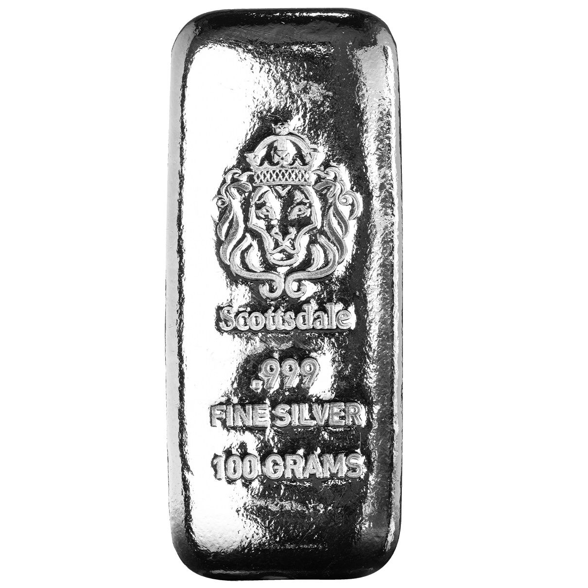 Scottsdale Mint Lion 100 Grams 999 Fine Silver Cast Bullion Bar 13
