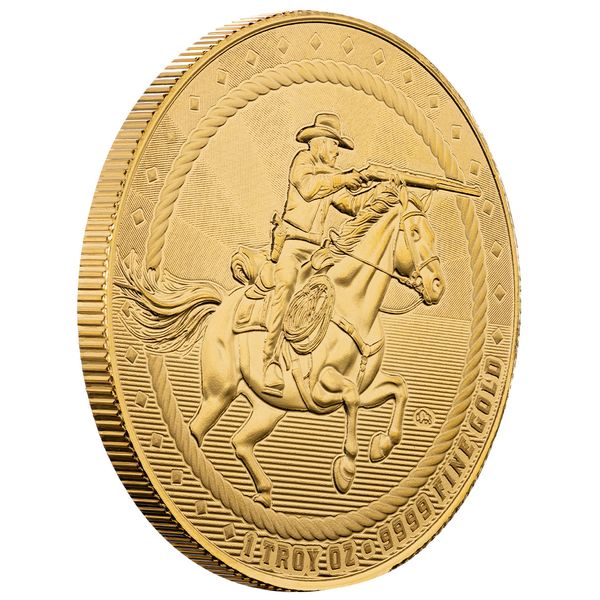 Scottsdale Mint Rifleman With Buffalo Privy 1 Troy Oz 9999 Fine Gold Round 03