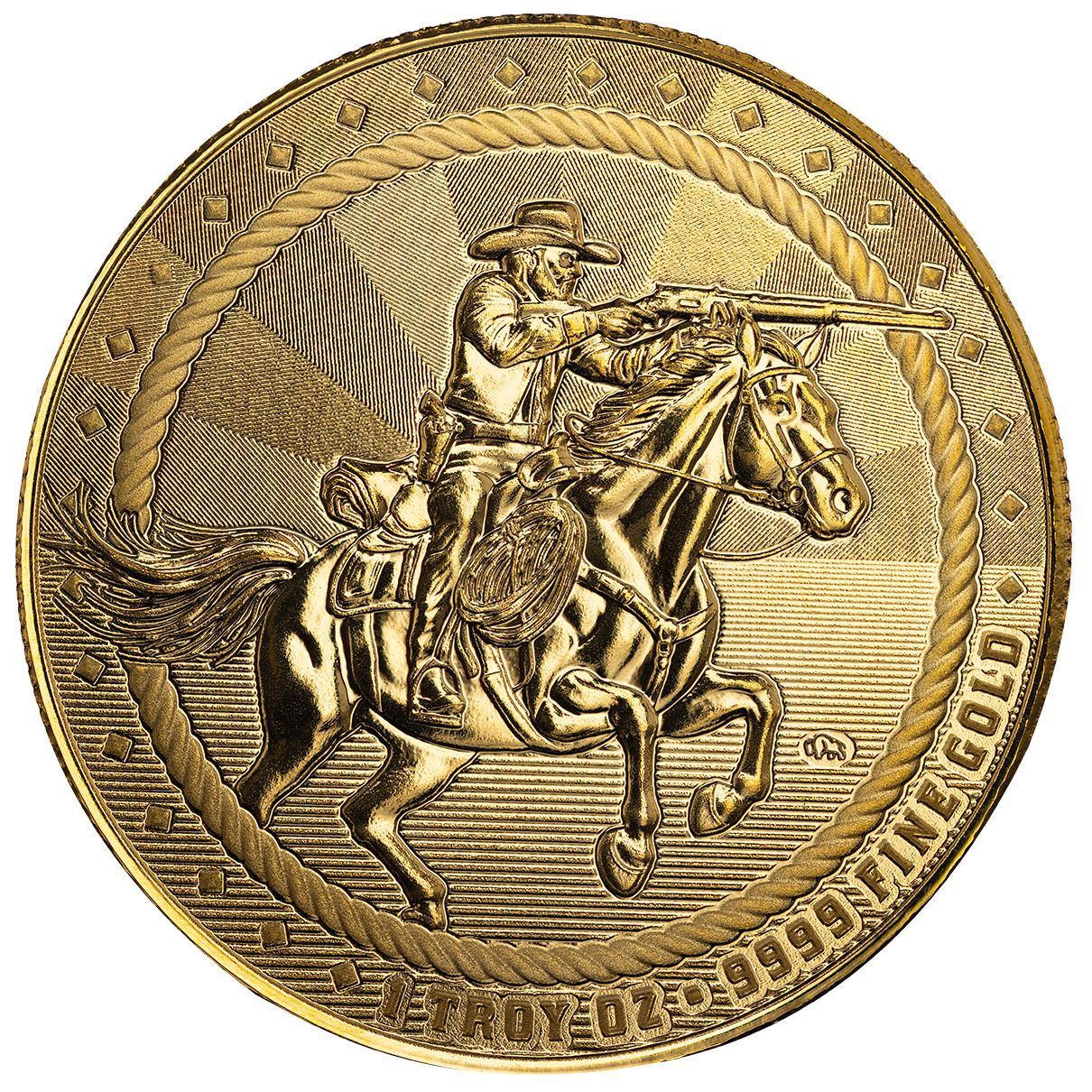 Scottsdale Mint Rifleman With Buffalo Privy 1 Troy Oz 9999 Fine Gold Round 04