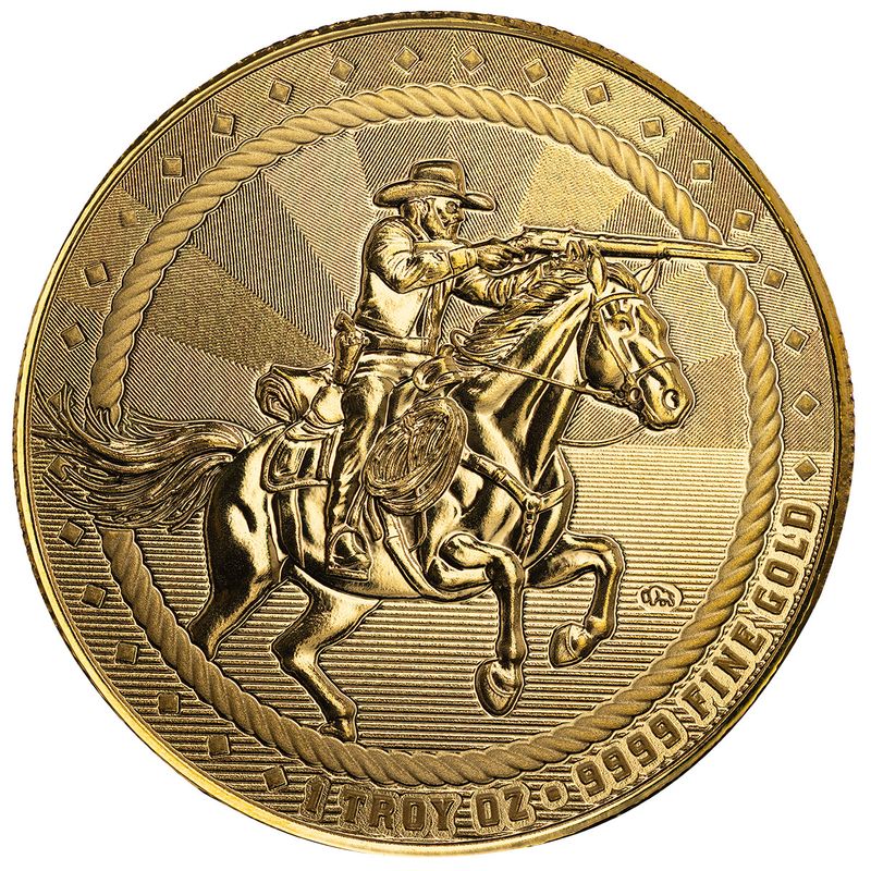 Scottsdale Mint Rifleman With Buffalo Privy 1 Troy Oz 9999 Fine Gold Round 04