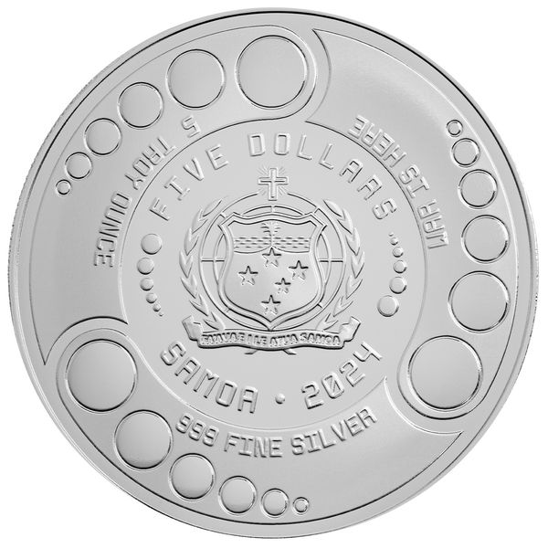 2024 Scottsdale Mint Samoa Alien Battle Is Here 5 Troy Ounce 999 Fine Silver Proof Color Coin 01