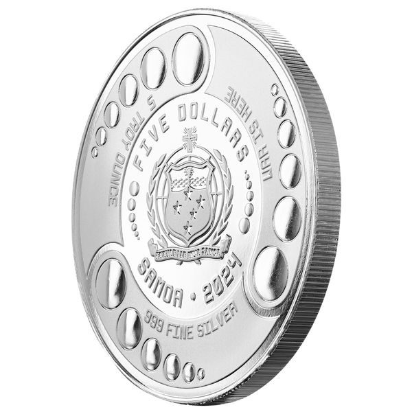 2024 Scottsdale Mint Samoa Alien Battle Is Here 5 Troy Ounce 999 Fine Silver Proof Color Coin 02