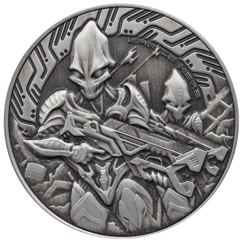 2024 Scottsdale Mint Samoa Alien Battle Is Here One Troy Ounce 999 Fine Silver Antique Coin 01