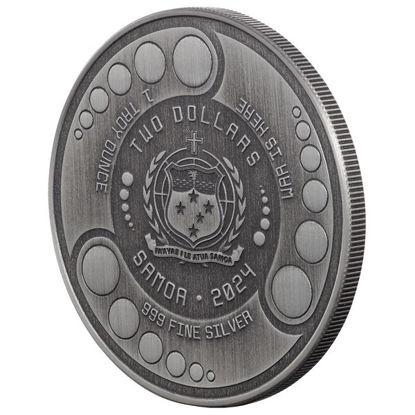 2024 Scottsdale Mint Samoa Alien Battle Is Here One Troy Ounce 999 Fine Silver Antique Coin 03