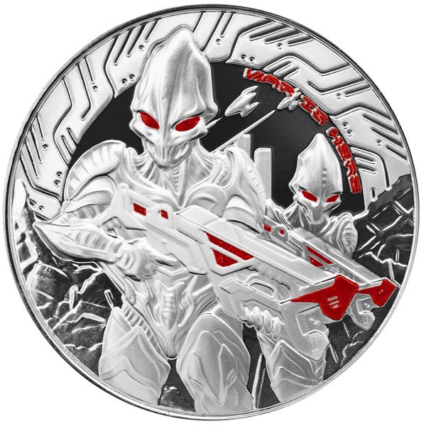 2024 Scottsdale Mint Samoa Alien Battle Is Here One Troy Ounce 999 Fine Silver Proof Color Coin 01