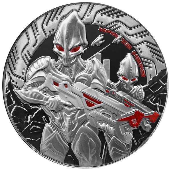 2024 Scottsdale Mint Samoa Alien Battle Is Here One Troy Ounce 999 Fine Silver Proof Color And Rhodium Plating Coin 01