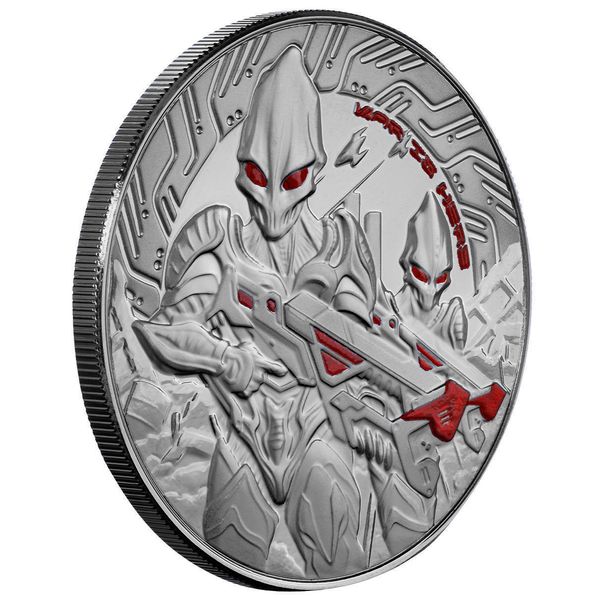 2024 Scottsdale Mint Samoa Alien Battle Is Here One Troy Ounce 999 Fine Silver Proof Color And Rhodium Plating Coin 02