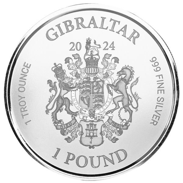 2024 Scottsdale Mint Gibraltar Lady Justice 1 Troy Ounce 999 Fine Silver Proof Like Coin 02