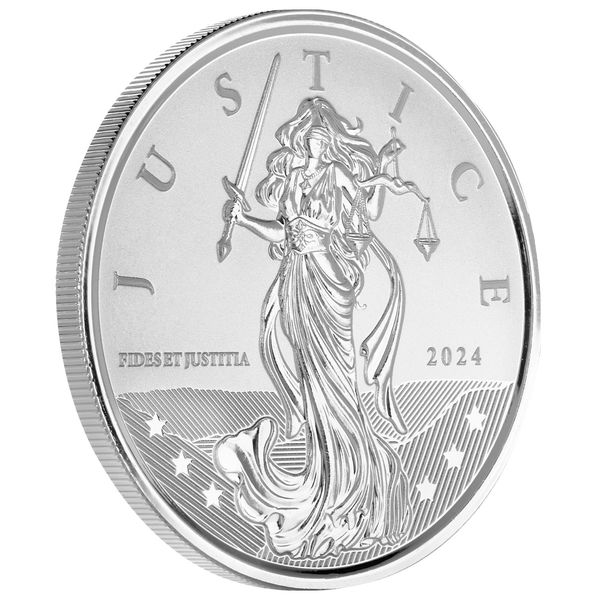 2024 Scottsdale Mint Gibraltar Lady Justice 1 Troy Ounce 999 Fine Silver Proof Like Coin 04