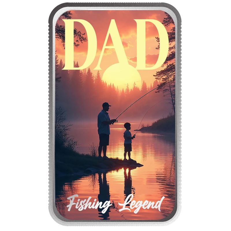 2025 Scottsdale Mint Fathers Day 1 Troy Ounce 999 Fine Silver Bar Fishing Legend