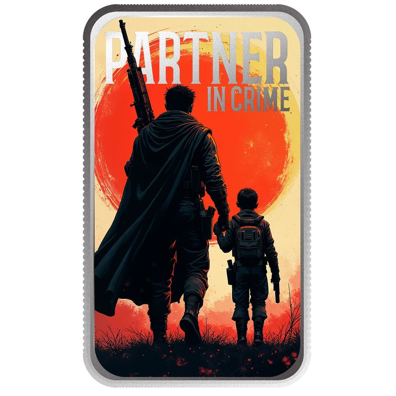 2025 Scottsdale Mint Fathers Day 1 Troy Ounce 999 Fine Silver Bar Partner In Crime
