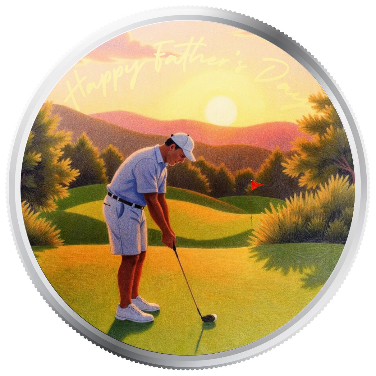 2025 Scottsdale Mint Fathers Day 1 Troy Ounce 999 Fine Silver Round Golf Dad